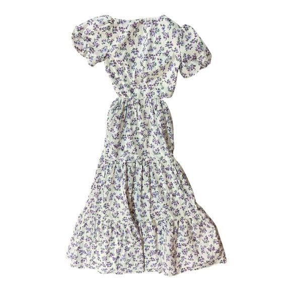 Wayf Women's Plaza Cutout Tier Maxi Dress Cutout Floral Lavender Ditsy Sz XS - Picture 4 of 6